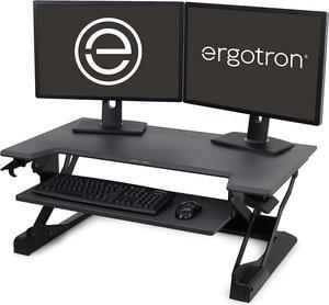 Ergotron  WorkFit-TL Standing Desk Converter, Dual Monitor Sit Stand Desk Riser for Tabletops  37.5 Inch Width, Black
