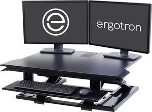 Ergotron  WorkFit-TX Standing Desk Converter, Dual Monitor Sit Stand Ergonomic Desk Riser for Tabletops  32 Inch Width, Black
