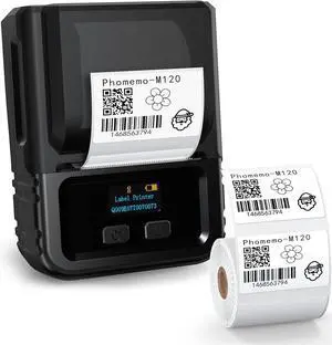 Label Maker- Barcode Printer Bluetooth Thermal Label Machine 2 Inch 50mm for Retail, QR Code, Small Business, Compatible with Android, iOS & PC, Black
