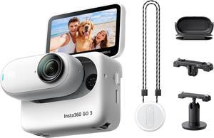 Insta360 GO3 128GB Action Kit Small & Lightweight Action Camera, Portable and Versatile, Hands-Free POV, Mount Anywhere, Stabilization, Multifunctional Action Pod, Waterproof, for Travel, Sports