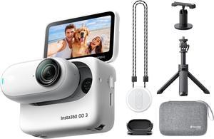 Insta360 GO3 128GB Travel Kit Small & Lightweight Action Camera, Portable and Versatile, Hands-Free POV, Mount Anywhere, Stabilization, Multifunctional Action Pod, Waterproof, for Travel, Sports