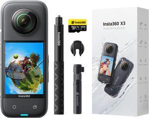 Insta360 X3 Bullet Time Kit - Waterproof 360 Action Camera with 1/2" 48MP Sensors, 5.7K 360 Active HDR Video, 72MP 360 Photo, 4K Single-Lens, 60fps Me Mode, Stabilization, 2.29" Touchscreen