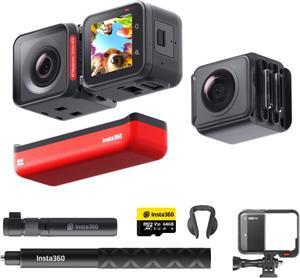 Insta360 ONE RS Twin Edition Creator Kit  Waterproof 4K 60fps Action Camera & 5.7K 360 Camera with Interchangeable Lenses, Stabilization, 48MP Photo, Active HDR, AI Editing