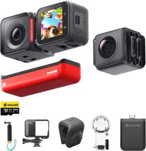 Insta360 ONE RS Twin Dive Kit Waterproof 4K 60fps Action Camera & 5.7K 360 Camera with Interchangeable Lenses, Stabilization, 48MP Photo, Active HDR, AI Editing