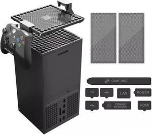 Dust Filter Cover for Xbox Series X,  Accessories with 1 Top Dust Filter Cover , 2 Holders , 2 Back Dust Filter Covers, 8 Silicone Plugs
