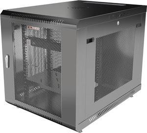 Server Rack Network Cabinet Rack 35 inch Deep Lockable Server on Casters VENTED Door - POWERBAR - Shelf - Fan - Hardware - for Data - AV - Computer - Networking - PC Equipment (12U (24"w x35"d x25"h))