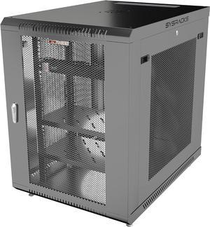 Server Rack Network Cabinet Rack 35 inch Deep Lockable Server on Casters VENTED Door - POWERBAR - Shelf - Fan - Hardware - for Data - AV - Computer - Networking - PC Equipment (15U (24"w x35"d x30"h))