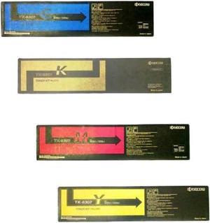 Kyocera TK-8307 Toner Cartridge Set; Compatible with TASKalfa 3550ci; Contains (1) TK-8307K Black Toner, (1) TK-8307C Cyan Toner, (1) TK-8307M Magenta Toner and (1) TK-8307Y Yellow Toner Cartridge