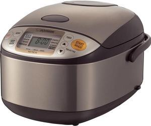 Zojirushi 5-1/2-Cup (Uncooked) Micom Rice Cooker and Warmer, 1.0-Liter, Stainless Brown