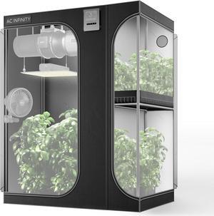 2in1 Advance Grow Tent 60x48x80 Thickest 1 in Poles Highest Density 2000D Diamond Mylar Canvas 5x4 for Hydroponics Indoor Growing