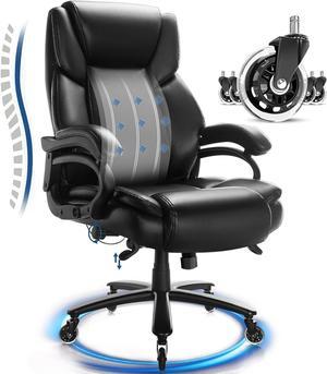 Big and Tall Office Chair 500lbs, Adjustable Lumbar Support Executive Office Chair with High Back, Ergonomic Heavy Duty Office Chair Office Chairs for Heavy People - Black