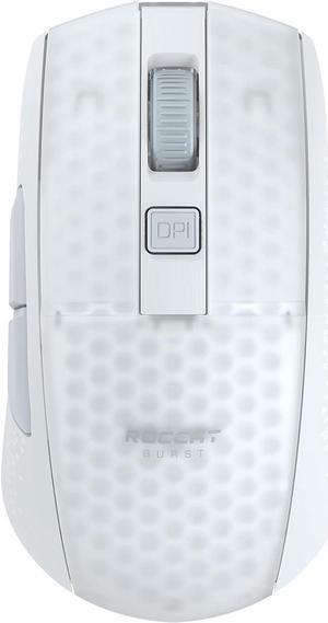 ROCCAT Burst Pro Air Lightweight Symmetrical, Wireless RGB Gaming Mouse with 19K DPI Optical Owl-Eye Sensor, Optical Switches, Titan Wheel, 81-Gram Weight  White