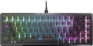 ROCCAT USB Vulcan II Mini  65% Optical PC Gaming Keyboard with Customizable RGB Illumination, Detachable Cable, Button Duplicator, Aluminum Plate, 100M Keystroke Durability - Black