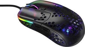 XTRFY MZ1 Zys Rail  Ultra Lightweight Gaming Mouse Designed by Rocket Jump Ninja, Custom RGB, Unique Shape, Ultimate Aim, State of The Art Components - Black/Transparent