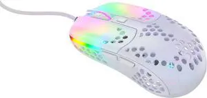 XTRFY MZ1 Zys Rail  Ultra Lightweight Gaming Mouse Designed by Rocket Jump Ninja, Custom RGB, Unique Shape, Ultimate Aim, State of The Art Components - White