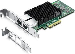 10Gb RJ45 PCI-E Network Card NIC, Compare to X550-T2, with Intel X550-AT2 Chip, Dual RJ45 Ports, PCI Express 3.0 X4, Ethernet Converged Network Adapter Support Windows/Linux/VMware