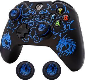 Xbox-One Controller Skin, Anti-Slip Silicone Cover Protector Case Accessories Set for Microsoft Xbox 1 Wireless/Wired Gamepad Joystick with 2 Thumb Grips Caps (Blue)