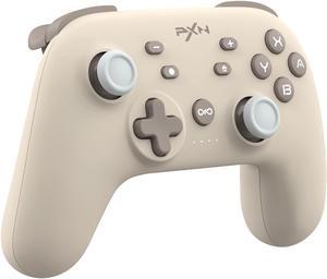 PXN P50 Pro Wireless Switch Controller, Dual Shock Gamepad Joystick Support Turbo, Macro, Gyro Axis, Wake-Up, Programmable Dual Connection for Switch/Lite/OLED/iOS (16 versions only) / PC (Brown)