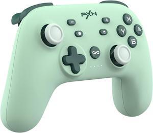 PXN P50 Pro Wireless Switch Controller, Dual Shock Gamepad Joystick Support Turbo, Macro, Gyro Axis, Wake-Up, Programmable Dual Connection for Switch/Lite/OLED/iOS (16 versions only) / PC (Green)