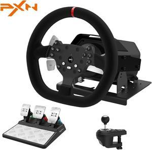 PXN Xbox Steering Wheel V10 Real Force Feedback Driving Gaming Wheel with 61 Speed Shifter and Adjustable Magnetic Pedals Stainless Steel Paddle Shifters for PC PS4 Xbox One Xbox Series XS