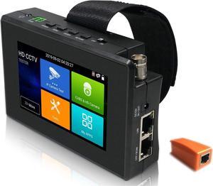 5 in 1 CCTV Tester Support Upt to 4K IP Camera & 720P/1080P/3mp/4mp/5 Megapixel AHD, TVI, CVI & CVBS Analog Camera, Security Video Monitor with 4" Touch Screen, POE Out, WiFi Test, PTZ Test