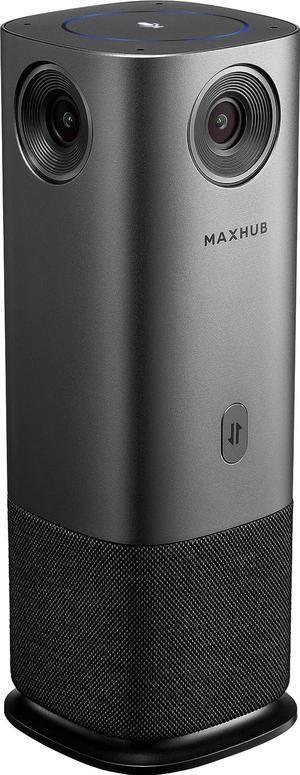 360-Degree Smart Video Conference Camera, All-in-One Conference Room Webcam, Video Conferencing System with Microphone and Speaker for Meeting, Auto Speaker Focus & Precise Angle Adjust