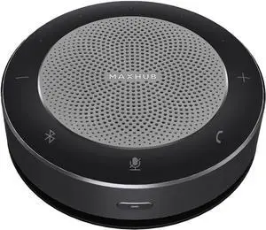 Bluetooth Conference Speakerphone, Teleconference Speaker with Wireless Charging, USB Speaker with 6 Mics for Home Office, Enhanced 360° Voice Pickup and Noise Reduction