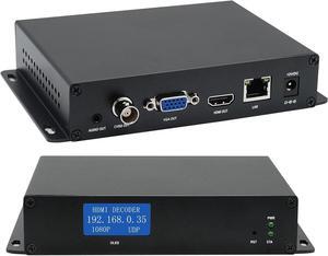 H.265 4K HDMI VGA CVBS Video Audio Decoder, IP Streaming Decoder, LCD HTTP RTSP RTMP RTMPS SRT UTP UDP/RTP, Support 1/4/9ch Decoding Live Broadcast Platform YouTube Ustream Twitter Facebook