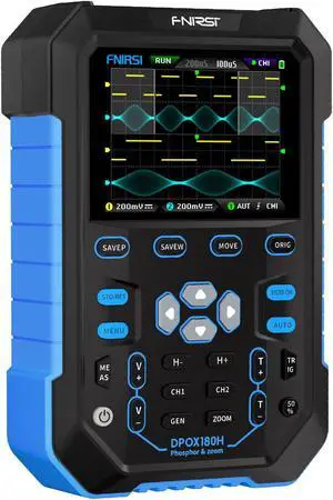 2 Channels Digital Phosphor Oscilloscope, 2 in 1 Handheld Oscilloscope DDS Signal Generator, 180Mhz Bandwidth 500MSa/s Sampling Rate, Innovative Digital Trigger System