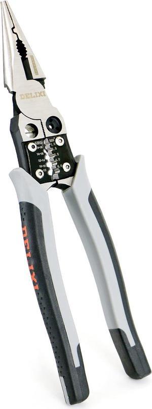 Multi-Function Needle Nose Pliers with Sharp Blades,Multi-Function Combination Pliers with Wire separate, Wire winding, Wire Stripper, Crimper,Cutter Function, 9 inch