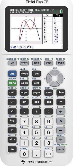 Texas Instruments TI-84 Plus CE Color Graphing Calculator, Bright White