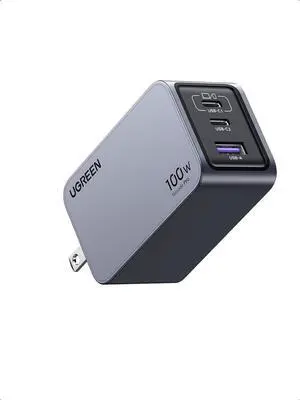 UGREEN Nexode Pro 100W USB C Charger, 3-Port GaN Compact Fast PPS Wall Charger for MacBook Pro/Air, Pixelbook, iPad Pro, iPhone 15 Pro/14, Galaxy S23/Note20, Pixel 8, Steam Deck and More