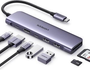 UGREEN USB-C Hub 7 in 1 USB C Dongle 4K HDMI, 100W PD Charging, USB-C & 2 USB-A 5Gbps Data Ports, SD/TF Card Reader for MacBook Pro/Air, iPad Pro,iPhone 15 Pro/Pro Max, XPS, Thinkpad