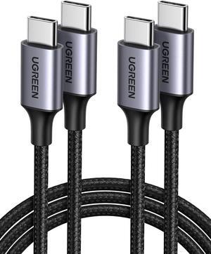 UGREEN USB C to USB C Cable, 60W 2-Pack 3.3 ft. USB C Cable Nylon Braided for iPhone 15, Samsung Galaxy S24, Google Pixel 7, MacBook Air/Pro, Dell XPS, iPad Pro/Mini 6/Air, Switch, Steam Deck