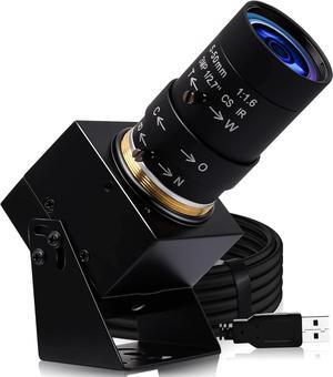 4K USB Camera with Microphone Manual Zoom Webcam 5-50mm Variable Focus PC Camera for Computer Mini UVC USB2.0 Web Camera IMX317 Varifocal Audio Video USB with Camera 8mp Vari-focus Close-up Camera