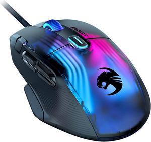 ROCCAT Kone XP PC Gaming Mouse with 3D AIMO RGB Lighting, 19K DPI Optical Sensor, 4D Krystal Scroll Wheel, Multi-Button Design, Wired Computer Mouse  Black