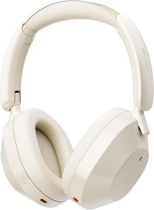 Wireless Headphones Bluetooth 5.3 Active Noise Cancelling Smart App Control 35ms Low Latency Support Wired Wireless Hi-Res Audio Hi-Fi 130 Hours Playtime (White)