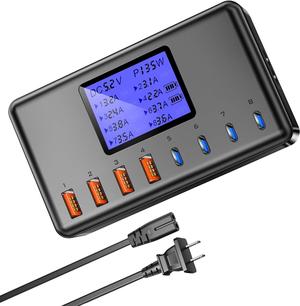 USB C Charger, slitinto 152W 8-Port Charging Station for Multiple Devices, Multi Charger Station with 4 USB-C & 4 USB-A, Fast Charger for iPhone 15/14/13/12, Samsung S23/S22/S21, Tablet, Desktop