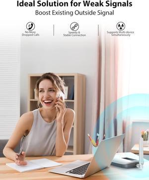 Cell Phone Booster for All Carriers| Up to 2000 Sq Ft| Cell Signal Booster Display Screen| High Power Outdoor Receiving Antenna|for 5G/4G/3G LTE |App Service + Install|FCC Approved
