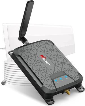 Mini Cell Signal Booster for Verizon, AT&T, T-Mobile| Up to 1500 Sq Ft/One Room| High Power Outdoor Receiving Antenna| 5G/4G/3G LTE| Band 5, 12/17, 13|App Service + Install| FCC Approved
