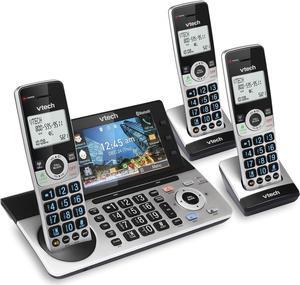 VTech IS8251-3 Business Grade 3-Handset Expandable Cordless Phone for Home Office, 5" Color Display, Programmable Short Cut Keys, Smart Call Blocking, Answering System,Bluetooth Connect to Cell