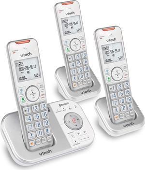 Vtech VS112-37 DECT 6.0 Bluetooth 3 Handset Cordless Phone for Home with Answering Machine, Call Blocking, Caller ID, Intercom and Connect to Cell (Silver & White)