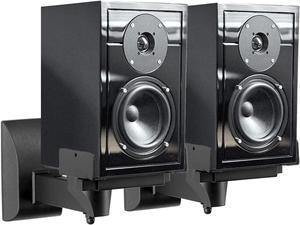 Speaker Wall Mounts, Dual Speaker Stands for Surround Sound Speakers, Universal Speaker Bracket, Tilt Swivel Speaker Shelves Up to 55lbs Black - 2 Pack