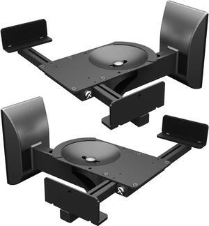 Dual Side Clamping Bookshelf Speaker Wall Mounting Bracket for Large Surrounding Sound Speakers, Hold up to 66lbs Black