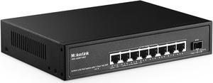 8 Port 2.5 Gigabit PoE Switch with 10G SFP, 8 x 2.5G Ethernet Ports, 8 Port PoE IEEE802.3af/at, 120W, Compatible with 10/100/1000Mbps, Unmanaged Fanless Wall Mountable Network Switch