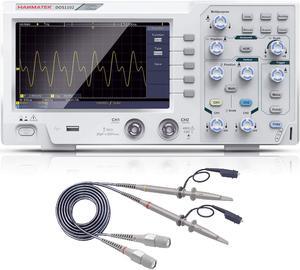 110mhz Bandwidth DOS1102 Digital Oscilloscope with 2 Channels and Screen 7 inch / 18 cm, TFT-LCD Display, Portable Professional Oscilloscope Kit with 500 MS/s *2 Sampling Rate