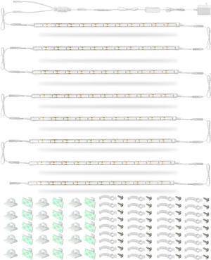 LED Under Shelf Lighting Kit, (8) Linkable 12-Inch Light Strips Set, 20W 2000lm Daylight White, Flexible & Durable for Bookcases, Cabinets, Pantries, Showcase, Closet (Cool White)