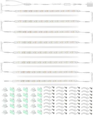 Cabinet Lighting, (8) Linkable 12-Inch Flexible LED Light Strips Kit, 20W 2000lm Daylight White, Durable LED Lights for Bookcases, Cabinets, Pantries, Showcase, Closet (Warm White)