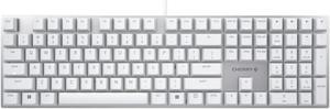 Cherry KC 200 MX Mechanical Office Keyboard with New MX2A switches. Modern Design with Metal Plate Frame (White W/MX2A Brown Switch)