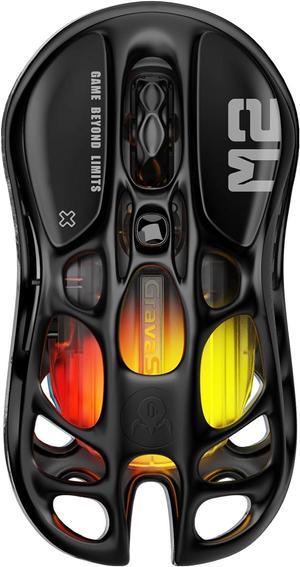 GravaStar Mercury M2 Gaming Mouse -MMO Computer Gaming Mice with 26,000 DPI Optical Sensor -79g Lightweight Hollowed-Out Design -5 Programmable Buttons -5 Dynamic Lightsync RGB Modes -Stealth Black